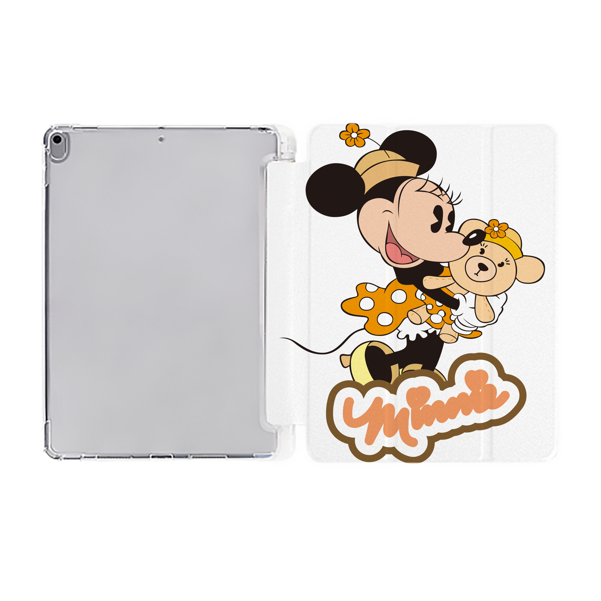 （画像用） ミッキーマウス Mickey Mouse IPad ケース ペン収納付き 三つ折りスタンド PUレザー×シリコン 対応機種9.5/10.5/10.9インチ